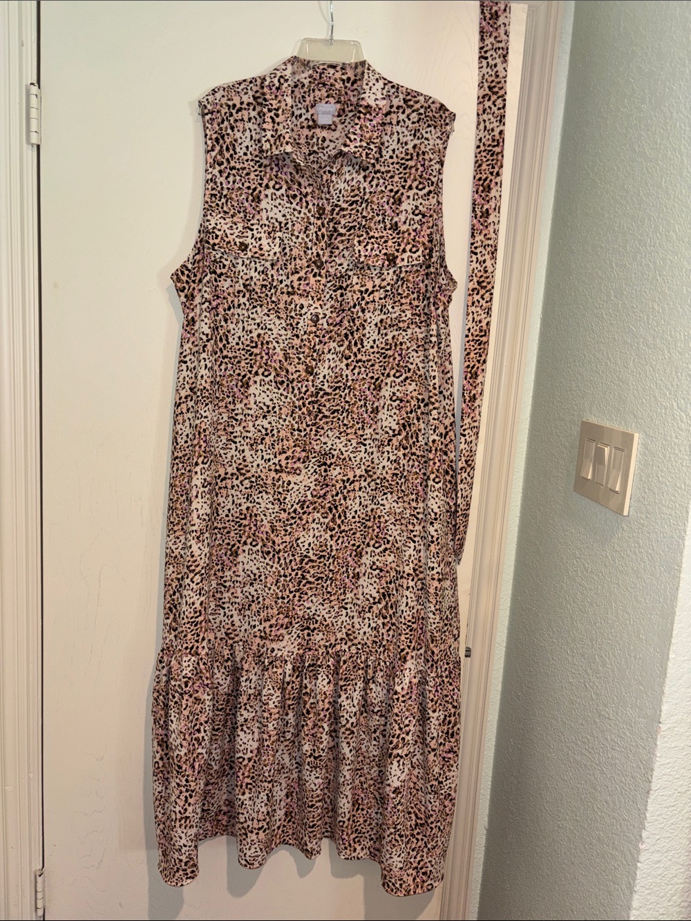 Chico's Sleeveless Leopard-Print Maxi Dress - Pink/Cream/Black
